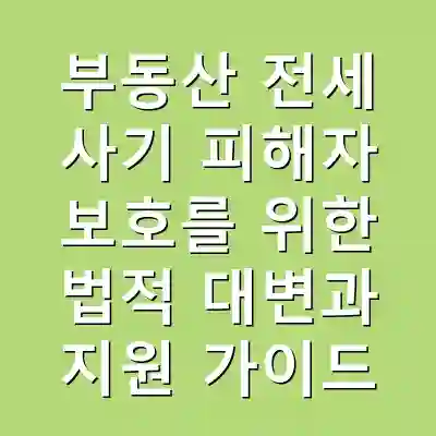 부동산 전세 사기 피해자 보호를 위한 법적 대변과 지원 가이드