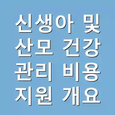 신생아 및 산모 건강 관리 비용 지원 개요