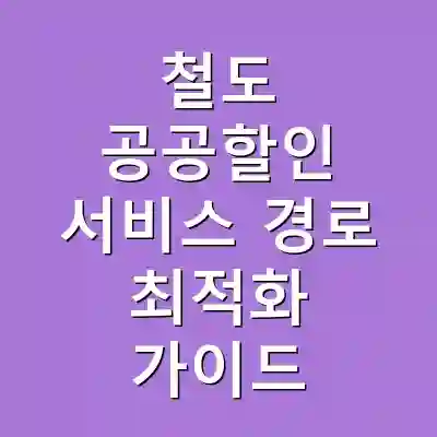 철도 공공할인 서비스 경로 최적화 가이드