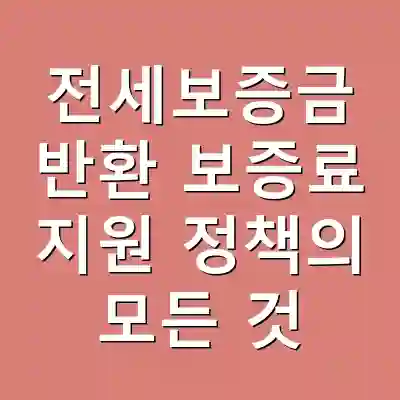 전세보증금 반환 보증료 지원 정책의 모든 것